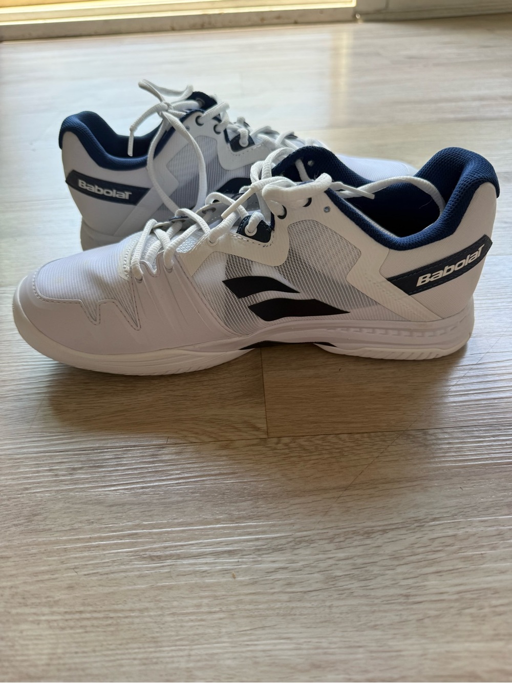 Babolat Men's Athletic Tennis Shoes — White with Navy Accents